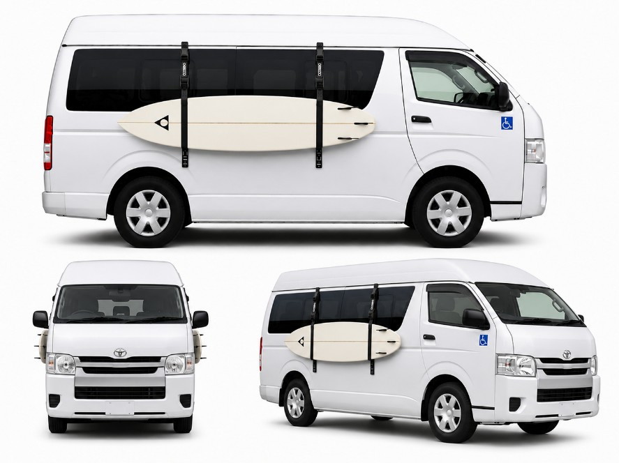 2x OZ90 ガータークランプ サーフボードサイドストラップラック Ozroofracks